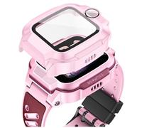 GIOPUEY Cover Compatibile con imoo Watch Phone Z3, Pellicola Protettiva Vetro + Cornice in Plastica Rigida Custodia - Pink