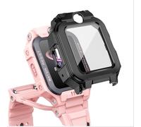 GIOPUEY Cover Compatibile con imoo Watch Phone Z7, Pellicola Protettiva Vetro + Cornice in Plastica Rigida Custodia - Black