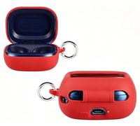 GIOPUEY Cover Compatibile con JBL Live Buds 4/Beam 4/Flex4, Cilicone Custodia, Ultrasottile Case Cover, Antiurto, Resistente ai Graffi - Rosso