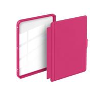 GIOPUEY Cover Compatibile con Kobo Clara Colour/Clara BW/Clara 2E, Flip Pelle + PC TPU Trasparente Guscio Rigido Posteriore - Rose Red