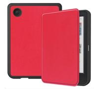 GIOPUEY Cover Compatibile con Kobo Clara Colour/Clara BW, Flip Pelle Custodia, PU Pelle + Morbida TPU Custodia, Auto Sleep/Wake, Protezione a 360° Case - rosso