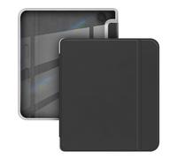 GIOPUEY Cover Compatibile con Kobo Libra Colour/Kobo Libra 2, Flip Pelle + PC TPU Trasparente Guscio Rigido Posteriore - Black