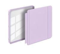 GIOPUEY Cover Compatibile con Kobo Libra Colour/Kobo Libra 2, Flip Pelle + PC TPU Trasparente Guscio Rigido Posteriore - Purple