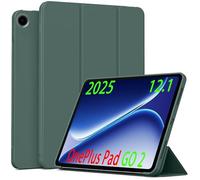 GIOPUEY Cover Compatibile con OnePlus Pad Go 2 12.1 2025, Flip Pelle + Morbida Custodia in Silicone, consistenza Simile alla Pelle Case - Darkgreen