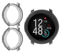 GIOPUEY Cover Compatibile con Polar Vantage V3, [2 Pezzi] Soft TPU, Shock Resistant Custodia - Black+Black