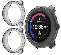 GIOPUEY Cover Compatibile con SUUNTO Race 2, [2 Pezzi] Soft TPU, Shock Resistant Custodia - Black+Black