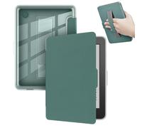 GIOPUEY Cover Compatibile con Tolino Shine Color/Shine 4/5, Flip Pelle + PC TPU Trasparente Case con Cinturino Guscio Rigido Posteriore - Dark Green