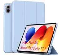 GIOPUEY Cover Compatibile con Xiaomi Poco Pad M1 12.1 2025, Flip Pelle + Morbida Custodia in Silicone, consistenza Simile alla Pelle Case - Blue