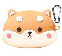 GIOPUEY Cover Compatibile con Xiaomi Redmi Buds 6 Pro, Carino Divertente Cartone Animato TPU Silicone Custodia, Protettiva Case Cover con Gancio Portachiavi per Uomini Donne - Corgi