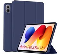 GIOPUEY Cover Compatibile con Xiaomi Redmi Pad 2 PRO 12.1 2025, Flip Pelle + Morbida Custodia in Silicone, consistenza Simile alla Pelle Case - Darkblue