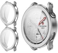 GIOPUEY Cover Compatibile con Xiaomi Watch S5 46mm, [2 Pezzi] Soft TPU, Shock Resistant Custodia - Silver+Silver