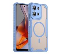 GIOPUEY Cover Magnetica per Motorola Moto G75， Compatibile con MagSafe， PC+TPU Finitura Antiurto Protettiva Cellulare Custodia - Blue