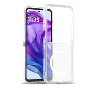 GIOPUEY Cover Magnetica per Motorola RAZR 50 Ultra， Compatibile con MagSafe， PC+TPU Finitura Antiurto Protettiva Cellulare Custodia - White