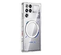 GIOPUEY Cover Magnetica per Nubia Red Magic 11 PRO， Compatibile con MagSafe， PC+TPU Trasparenti Antiurto Protettiva Cellulare Custodia - Clear