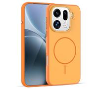 GIOPUEY Cover Magnetica per Oppo Find X9 PRO， Compatibile con MagSafe， PC+TPU Finitura Antiurto Protettiva Cellulare Custodia - Orange