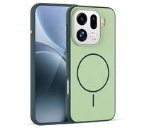 GIOPUEY Cover Magnetica per Oppo Find X9 PRO， Compatibile con MagSafe， PC+TPU Finitura Antiurto Protettiva Cellulare Custodia - Green