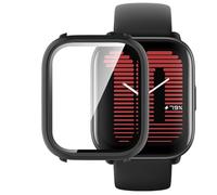 GIOPUEY Cover per Amazfit Active, Pellicola Protettiva Vetro + Cornice in Plastica Rigida, Amazfit Active Custodia - Black