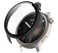 GIOPUEY Cover per Amazfit Balance, Pellicola Protettiva Vetro + Cornice in Plastica Rigida, Amazfit Balance Custodia - Black