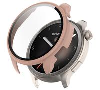 GIOPUEY Cover per Amazfit Balance, Pellicola Protettiva Vetro + Cornice in Plastica Rigida, Amazfit Balance Custodia - Pink