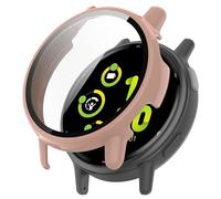 GIOPUEY Cover per Garmin Vivoactive 5, Pellicola Protettiva Vetro + Cornice in Plastica Rigida, Garmin Vivoactive 5 Custodia - Pink