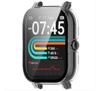 GIOPUEY Cover per P66D/P66/P66ED 1.85" Smartwatch, Pellicola Protettiva Vetro + Cornice in Plastica Rigida, P66D/P66/P66ED 1.85" Smartwatch Custodia - Clear