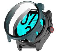 GIOPUEY Cover per Ticwatch PRO 5, Pellicola Protettiva Vetro + Cornice in Plastica Rigida, Ticwatch PRO 5 Custodia - Green