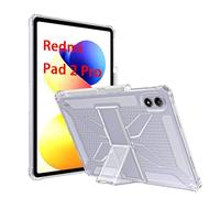 GIOPUEY Cover per Xiaomi Redmi Pad 2 Pro, Scocca posteriore in TPU morbido Custodia con Supporto, Copertura sottile, Protezione Airbag -trasparente