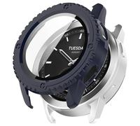 GIOPUEY Cover per Xiaomi Watch S3, Pellicola Protettiva Vetro + Cornice in Plastica Rigida, Xiaomi Watch S3 Custodia - Blue