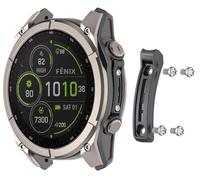 GIOPUEY Custodia protettiva per sensore in metallo compatibile con Garmin Fenix 8/8 Pro 47 mm/Tactix 8/Quatix 8 47 mm, colore: Grigio