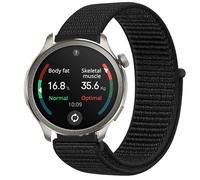 GIOPUEY Nylon Cinturini Compatibile con Amazfit Balance, 22mm Traspirante Sport Loop Cinturino in Morbido Nylon Intrecciato, Donne Uomo - Black
