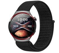 GIOPUEY Nylon Cinturini Compatibile con Huawei Watch 4 Pro Space Edition, 22mm Traspirante Sport Loop Cinturino in Morbido Nylon Intrecciato, Donne Uomo - Black