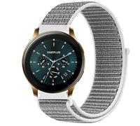 GIOPUEY Nylon Cinturini Compatibile con Oneplus watch 2021, 22mm Traspirante Sport Loop Cinturino in Morbido Nylon Intrecciato, Donne Uomo - Grey