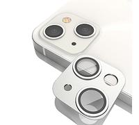 GIOPUEY Pellicola Fotocamera per iPhone 13, iPhone 13 Mini Protector pantalla [Materiale 2 in 1] Bordo in Metallo + Pellicola Protettiva - Silver