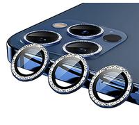 GIOPUEY Pellicola Fotocamera per iPhone 13 PRO Max, Diamante di Cristallo, Brillante, Non influisce sull'effetto di ripresa, iPhone 13 PRO Protezione Fotocamera - Blue