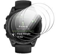 GIOPUEY Pellicola Protettiva per Garmin Tactix 8 AMOLED 47mm, [4 Pezzi] Vetro temperato Schermo Protezione Pellicola [Copertura Completa] [Anti-graffio] - Trasparente