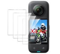 GIOPUEY Pellicola Protettiva per Insta360 X4 Air, [4 Pezzi] Vetro temperato Schermo Protezione Pellicola [Copertura Completa] [Anti-graffio] - Trasparente