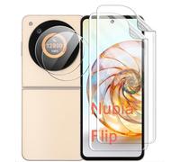 GIOPUEY Pellicola Prottetiva Compatibile con Nubia Flip 5G, 2 Pezzi Flessibile Pellicola Prottetiva e 2 Pezzi Pellicola Fotocamera, HD, Resistente ai Graffi (A-Transparent)