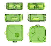 GIOPUEY Rigida Cover Compatibile con Nothing Ear 2, Clear PC Custodia, Non ingiallente Case Cover con coperchio di chiusura e gancio portachiavi, Antiurto - Verde