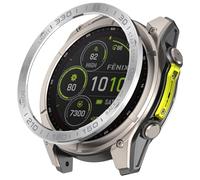 GIOPUEY Stile della Lunetta per Garmin Fenix 8 Solar 51mm, Bezel Styling Ring Acciaio Inossidabile Anello della Lunetta, Anello Protettivo in Metallo in Lega di Alluminio - B-Silver/Grey