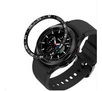 GIOPUEY Stile della Lunetta per Samsung Galaxy Watch 4 Classic 42mm, Bezel Styling Ring Acciaio Inossidabile Anello della Lunetta, Anello Protettivo in Metallo in Lega di Alluminio - A-Black