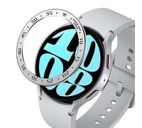 GIOPUEY Stile della Lunetta per Samsung Galaxy Watch 6 40MM, Bezel Styling Ring Acciaio Inossidabile Anello della Lunetta, Anello Protettivo in Metallo in Lega di Alluminio - A-Silver