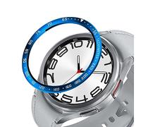 GIOPUEY Stile della Lunetta per Samsung Galaxy Watch 6 Classic 43MM, Bezel Styling Ring Acciaio Inossidabile Anello della Lunetta, Anello Protettivo in Metallo in Lega di Alluminio - E-Blue