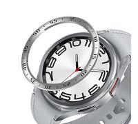 GIOPUEY Stile della Lunetta per Samsung Galaxy Watch 6 Classic 43MM, Bezel Styling Ring Acciaio Inossidabile Anello della Lunetta, Anello Protettivo in Metallo in Lega di Alluminio - A-Silver