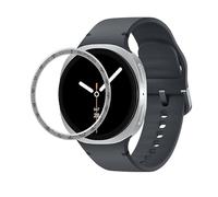 GIOPUEY Stile della Lunetta per Samsung Watch 8 40mm, Bezel Styling Ring Acciaio Inossidabile Anello della Lunetta, Anello Protettivo in Metallo in Lega di Alluminio - C-Silver