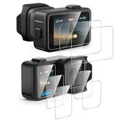 GIOPUEY Vetro Temperato Compatibile con GoPro Mission 1 PRO, 4 Pezzi Pellicola Prottetiva e 2 Pezzi Pellicola Fotocamera, HD, Resistente ai Graffi, Senza Bolle (Transparent)