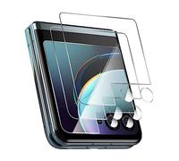 GIOPUEY Vetro Temperato Compatibile con Motorola RAZR 40 Ultra, 2 Pezzi Pellicola Prottetiva e 2 Pezzi Pellicola Fotocamera, HD, Resistente ai Graffi, Senza Bolle (Transparent-A)