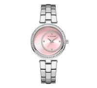 Giordano AW23 Collection A2056 Orologio da polso analogico elegante da donna, resistente all'acqua, alla moda, cassa in acciaio inox con quadrante classico per completare il tuo look, Quadrante: Rosa,
