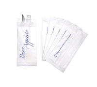 GIORDANO Cart Portaposate Pezzi 1000 Usa e Getta Buste Portaposate Carta Monouso con Tovagliolo 40x40 P/8 Sacchetti Porta Posate in Carta Bianca Buste Posate con Tovagliolo Colorate Segnaposto
