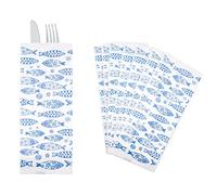 GIORDANO Cart Portaposate USA e Getta Buste Portaposate Carta Monouso con Tovagliolo 40x40 P/8 Sacchetti Porta Posate in Carta Colorata Buste Posate con Tovagliolo Colorate Segnaposto