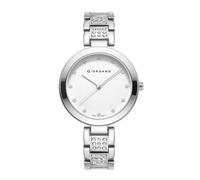 Giordano Eleganza Collection A2037 Orologio analogico da donna con variante di colore e cinturino in metallo tempestato di cristalli per completare il tuo look, regalo per donne, Quadrante: Whilte